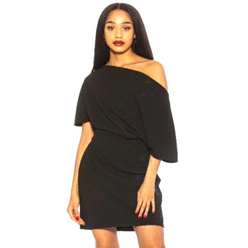 ALEXIA ADMOR Black Off-Shoulder Dress